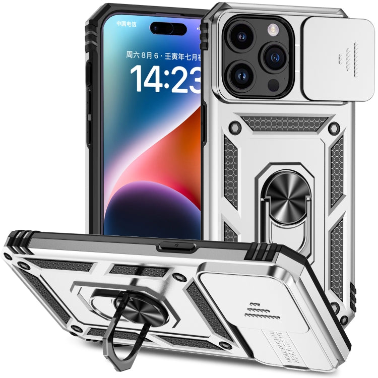 جراب هاتف مزود بحامل كاميرا منزلق، مناسب لأجهزة iPhone 15 Pro Max وiPhone 15 Pro وiPhone 15 Plus وiPhone 15