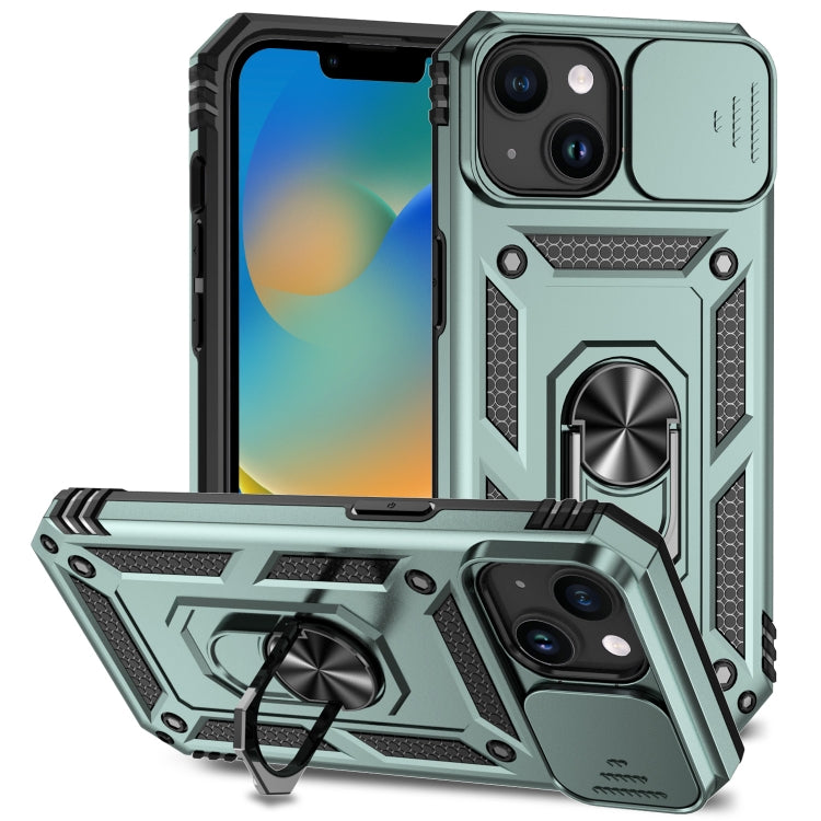 جراب هاتف مزود بحامل كاميرا منزلق، مناسب لأجهزة iPhone 15 Pro Max وiPhone 15 Pro وiPhone 15 Plus وiPhone 15