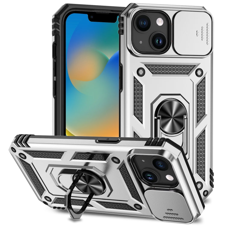 جراب هاتف مزود بحامل كاميرا منزلق، مناسب لأجهزة iPhone 15 Pro Max وiPhone 15 Pro وiPhone 15 Plus وiPhone 15