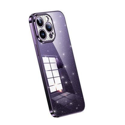 جراب هاتف SULADA مطلي بالكهرباء شفاف لامع من مادة TPU، لهاتف iPhone 12 Pro Max، لهاتف iPhone 11