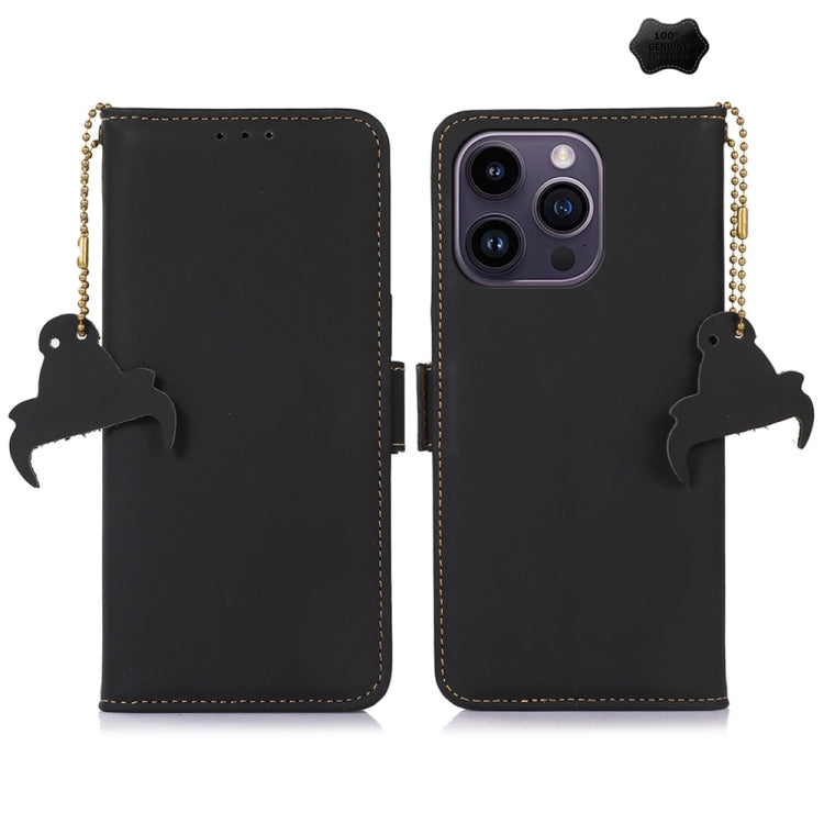 جراب هاتف جلدي أصلي مغناطيسي بتقنية تحديد الهوية بموجات الراديو، مناسب لأجهزة iPhone 16 Pro Max وiPhone 16 Pro وiPhone 15 Pro Max وiPhone 15 Pro وiPhone 15 Plus وiPhone 15