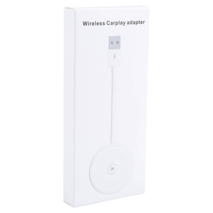 USB + USB-C / Type-C Wired to Wireless Carplay Adapter for iPhone, White Round