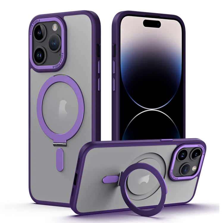 جراب هاتف مضاد للصدمات من Skin Feel MagSafe مع حامل، لهاتف iPhone 15 Pro Max، وiPhone 15 Pro، وiPhone 15 Plus، وiPhone 15