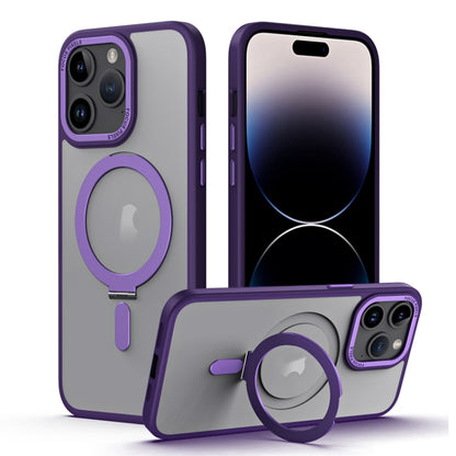 جراب هاتف مضاد للصدمات من Skin Feel MagSafe مع حامل، لهاتف iPhone 15 Pro Max، وiPhone 15 Pro، وiPhone 15 Plus، وiPhone 15