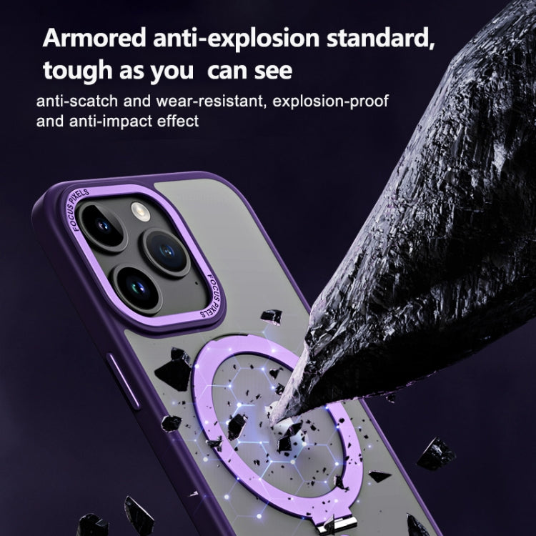 جراب هاتف مضاد للصدمات من Skin Feel MagSafe مع حامل، لهاتف iPhone 15 Pro Max، وiPhone 15 Pro، وiPhone 15 Plus، وiPhone 15