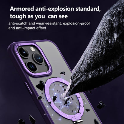 جراب هاتف مضاد للصدمات من Skin Feel MagSafe مع حامل، لهاتف iPhone 15 Pro Max، وiPhone 15 Pro، وiPhone 15 Plus، وiPhone 15