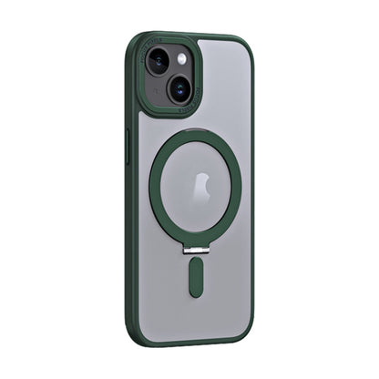 جراب هاتف مضاد للصدمات من Skin Feel MagSafe مع حامل، لهاتف iPhone 15 Pro Max، وiPhone 15 Pro، وiPhone 15 Plus، وiPhone 15