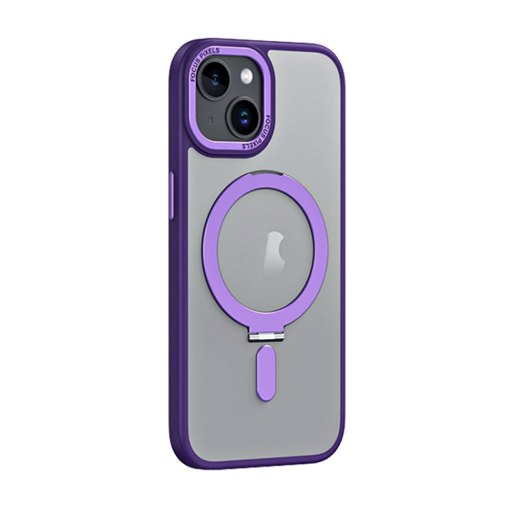 جراب هاتف مضاد للصدمات من Skin Feel MagSafe مع حامل، لهاتف iPhone 15 Pro Max، وiPhone 15 Pro، وiPhone 15 Plus، وiPhone 15