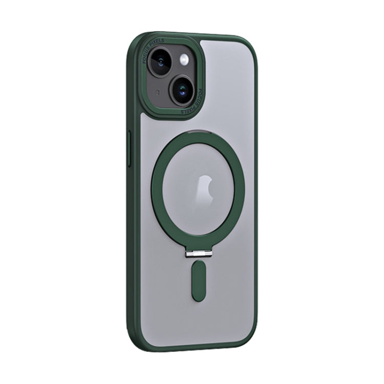 جراب هاتف مضاد للصدمات من Skin Feel MagSafe مع حامل، لهاتف iPhone 15 Pro Max، وiPhone 15 Pro، وiPhone 15 Plus، وiPhone 15