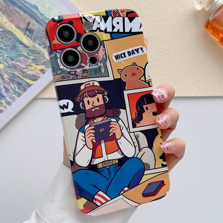 جراب هاتف PC بفتحة دقيقة بنمط مرسوم، مناسب لهاتف iPhone 11 Pro Max