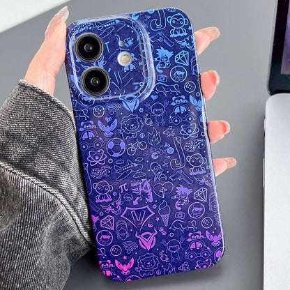 جراب هاتف PC بفتحة دقيقة بنمط مرسوم، مناسب لجهاز iPhone 11
