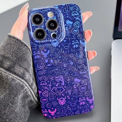 جراب هاتف PC بفتحة دقيقة بنمط مرسوم، مناسب لهاتف iPhone 11 Pro