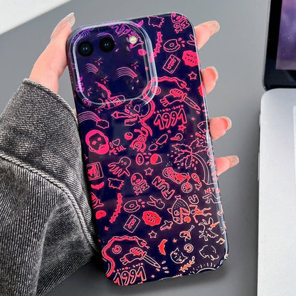 جراب هاتف PC بفتحة دقيقة بنمط مرسوم، مناسب لهاتف iPhone 8 Plus / 7 Plus