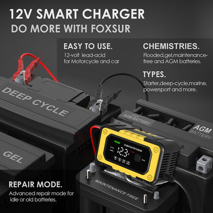 FOXSUR FBC1206E 6A 12V Car / Motorcycle Smart Battery Charger