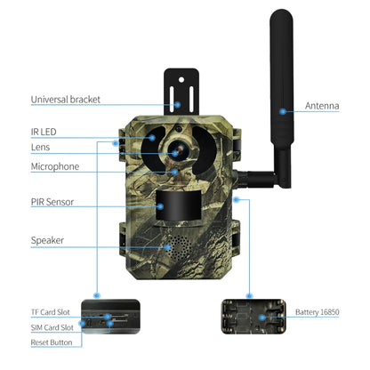 ESCAM QF380 4MP Network Solar PIR Alert Smart Wildlife Hunting Camera