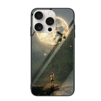 Colorful Painted Glass Phone Case, For iPhone 16 Pro Max, For iPhone 16 Pro, For iPhone 16 Plus