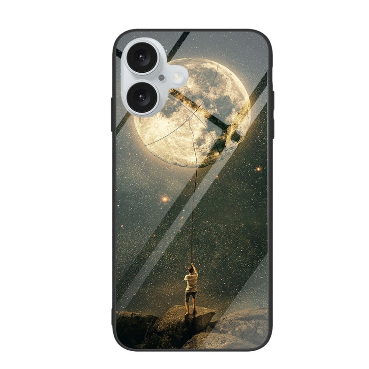 Colorful Painted Glass Phone Case, For iPhone 16 Pro Max, For iPhone 16 Pro, For iPhone 16 Plus