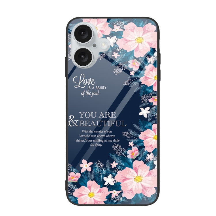 Colorful Painted Glass Phone Case, For iPhone 16 Pro Max, For iPhone 16 Pro, For iPhone 16 Plus