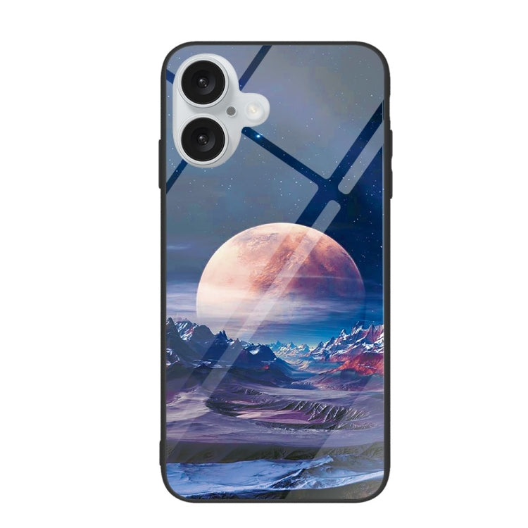 Colorful Painted Glass Phone Case, For iPhone 16 Pro Max, For iPhone 16 Pro, For iPhone 16 Plus