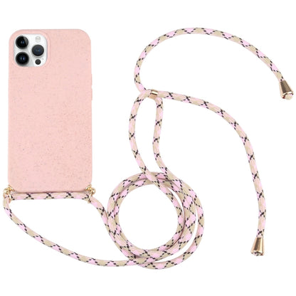 جراب هاتف مقاوم للصدمات من مادة TPU من قش القمح مع حبل للرقبة، لهاتف iPhone 16 Pro Max، وiPhone 16 Pro، وiPhone 16 Plus