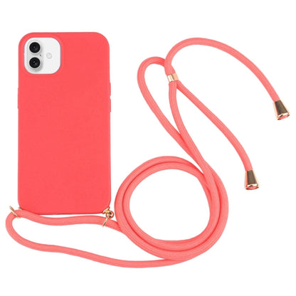 جراب هاتف مقاوم للصدمات من مادة TPU من قش القمح مع حبل للرقبة، لهاتف iPhone 16 Pro Max، وiPhone 16 Pro، وiPhone 16 Plus