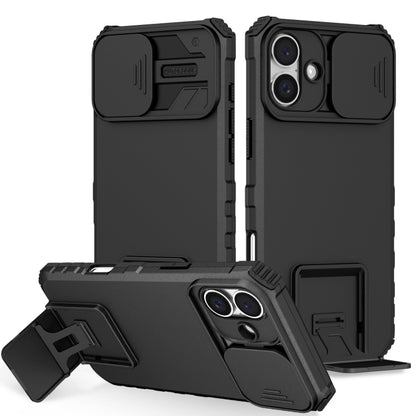 جراب هاتف بحامل مجسم وغطاء كاميرا منزلق، مناسب لأجهزة iPhone 16 Pro Max وiPhone 16 Pro وiPhone 16 Plus وiPhone 16 وiPhone 15 Pro Max وiPhone 15 Pro