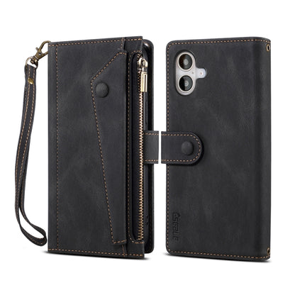 ESEBLE Retro Frosted RFID Flip Leather Phone Case, For iPhone 16e, For iPhone 16 Pro Max, For iPhone 16 Pro, For iPhone 16 Plus, For iPhone 16, For iPhone 15 Pro Max, For iPhone 15 Pro, For iPhone 15 Plus, For iPhone 15