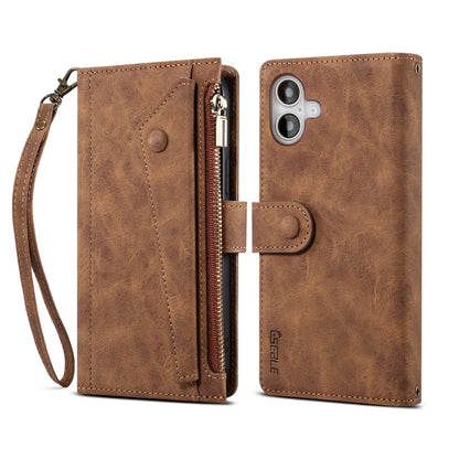 ESEBLE Retro Frosted RFID Flip Leather Phone Case, For iPhone 16e, For iPhone 16 Pro Max, For iPhone 16 Pro, For iPhone 16 Plus, For iPhone 16, For iPhone 15 Pro Max, For iPhone 15 Pro, For iPhone 15 Plus, For iPhone 15