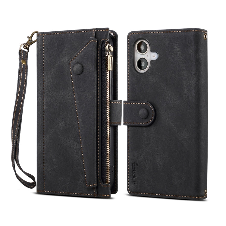 ESEBLE Retro Frosted RFID Flip Leather Phone Case, For iPhone 16e, For iPhone 16 Pro Max, For iPhone 16 Pro, For iPhone 16 Plus, For iPhone 16, For iPhone 15 Pro Max