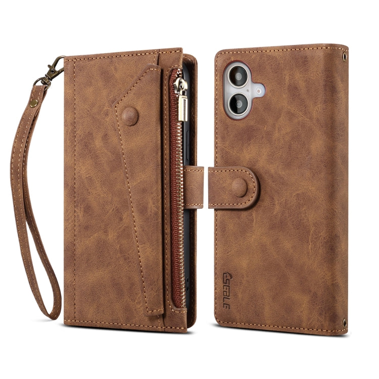 ESEBLE Retro Frosted RFID Flip Leather Phone Case, For iPhone 16e, For iPhone 16 Pro Max, For iPhone 16 Pro, For iPhone 16 Plus, For iPhone 16, For iPhone 15 Pro Max