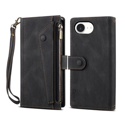ESEBLE Retro Frosted RFID Flip Leather Phone Case, For iPhone 16e, For iPhone 16 Pro Max, For iPhone 16 Pro, For iPhone 16 Plus, For iPhone 16, For iPhone 15 Pro Max, For iPhone 15 Pro, For iPhone 15 Plus, For iPhone 15
