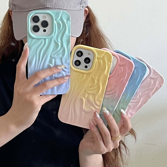 Wrinkle Gradient Oily Feel TPU Phone Case, For iPhone 13 Pro, For iPhone 13, For iPhone 12, For iPhone 12 Pro Max, For iPhone 12 Pro