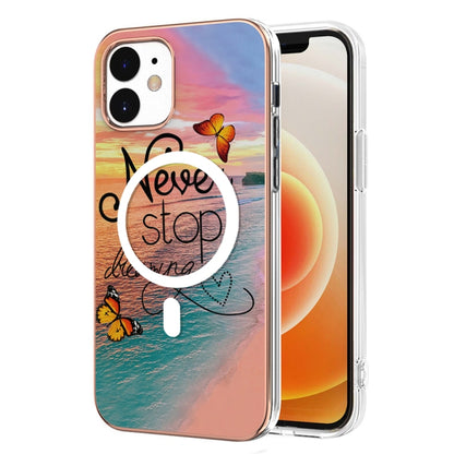 جراب هاتف IMD Magsafe TPU مزدوج الجوانب بنمط رخامي، مناسب لأجهزة iPhone 12 / 12 Pro، وiPhone 12 Pro Max، وiPhone 11 Pro Max، وiPhone 11، وiPhone 11 Pro