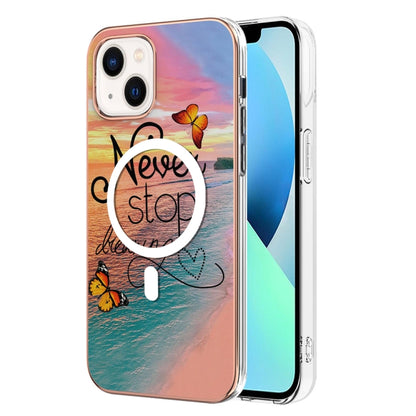 جراب هاتف IMD Magsafe TPU مزدوج الجوانب بنمط رخامي، مناسب لأجهزة iPhone 15 Pro Max وiPhone 14 Plus وiPhone 15 Pro وiPhone 14 وiPhone 14 Pro وiPhone 15 Plus