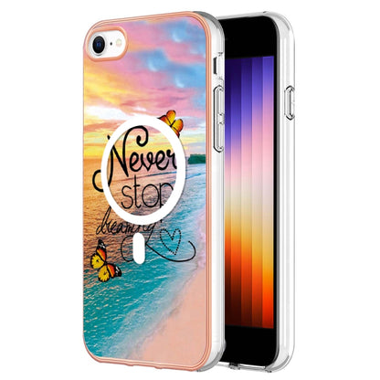 جراب هاتف IMD Magsafe TPU مزدوج الجوانب بنمط رخامي، مناسب لأجهزة iPhone 15 وiPhone 14 Pro Max وiPhone 8 / SE 2022 / 2020 وiPhone 13 Pro Max وiPhone 13 Pro وiPhone 13