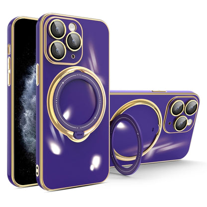 جراب هاتف متعدد الوظائف مطلي بالكهرباء مع حامل مغناطيسي، مناسب لأجهزة iPhone 11 وiPhone 11 Pro وiPhone XS / X وiPhone XR وiPhone XS Max وiPhone 8 Plus / 7 Plus