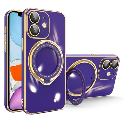 جراب هاتف متعدد الوظائف مطلي بالكهرباء مع حامل مغناطيسي، مناسب لأجهزة iPhone 11 وiPhone 11 Pro وiPhone XS / X وiPhone XR وiPhone XS Max وiPhone 8 Plus / 7 Plus