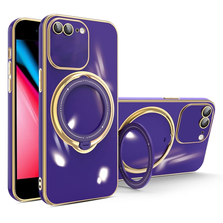جراب هاتف متعدد الوظائف مطلي بالكهرباء مع حامل مغناطيسي، مناسب لأجهزة iPhone 11 وiPhone 11 Pro وiPhone XS / X وiPhone XR وiPhone XS Max وiPhone 8 Plus / 7 Plus
