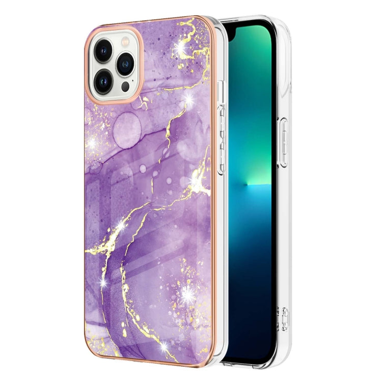 Electroplating Marble Pattern Dual-side IMD TPU Shockproof Phone Case, For iPhone 16 Pro Max, For iPhone 16 Pro, For iPhone 16 Plus, For iPhone 16