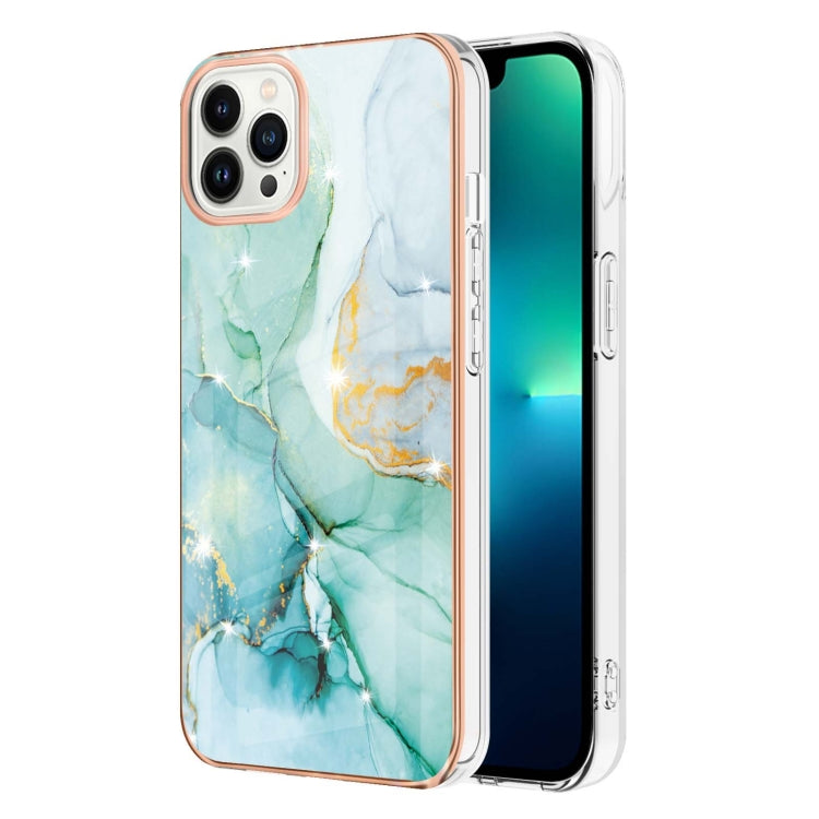 Electroplating Marble Pattern Dual-side IMD TPU Shockproof Phone Case, For iPhone 16 Pro Max, For iPhone 16 Pro, For iPhone 16 Plus, For iPhone 16