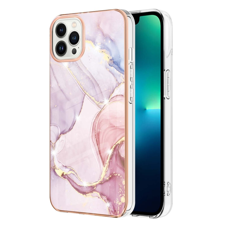 Electroplating Marble Pattern Dual-side IMD TPU Shockproof Phone Case, For iPhone 16 Pro Max, For iPhone 16 Pro, For iPhone 16 Plus, For iPhone 16