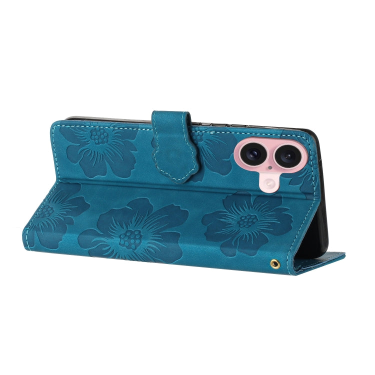Flower Embossing Pattern Leather Phone Case, For iPhone 16, For iPhone 15 Pro Max, For iPhone 15 Pro, For iPhone 15 Plus