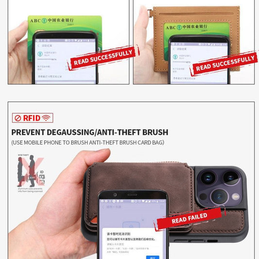 Skin Feel Dream RFID Anti-theft PU Card Bag Phone Case
