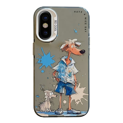 Animal Pattern Oil Painting Series PC + TPU Phone Case, For iPhone X / XS