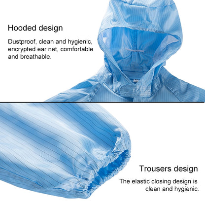 Striped Anti-static Split Hood Dust-proof Work Suit, S, M, L, XL, XXL, XXXL, XXXXL, XXXXXL