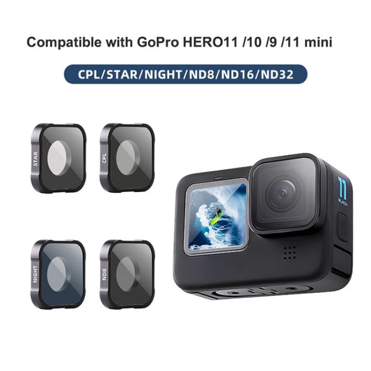 فلتر عدسة كاميرا الحركة لكاميرات GoPro Hero11 Black / Hero11 Black mini / HERO10 Black / HERO9 Black، فلتر CPL، فلتر ND8، فلتر ND16، فلتر ND32، فلتر NIGHT، فلتر STAR