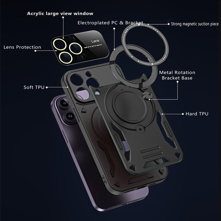 Large Window MagSafe Holder Phone Case, For iPhone 15 Pro Max, For iPhone 15 Pro, For iPhone 15 Plus, For iPhone 15