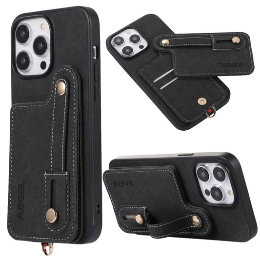 ABEEL Litchi Texture Card Bag PU Phone Case, For iPhone 15 Pro Max, For iPhone 15 Pro, For iPhone 15 Plus, For iPhone 15, For iPhone 14 Plus, For iPhone 14, For iPhone 14 Pro, For iPhone 14 Pro Max