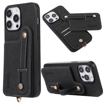 ABEEL Litchi Texture Card Bag PU Phone Case, For iPhone 15 Pro Max, For iPhone 15 Pro, For iPhone 15 Plus, For iPhone 15, For iPhone 14 Plus, For iPhone 14, For iPhone 14 Pro, For iPhone 14 Pro Max
