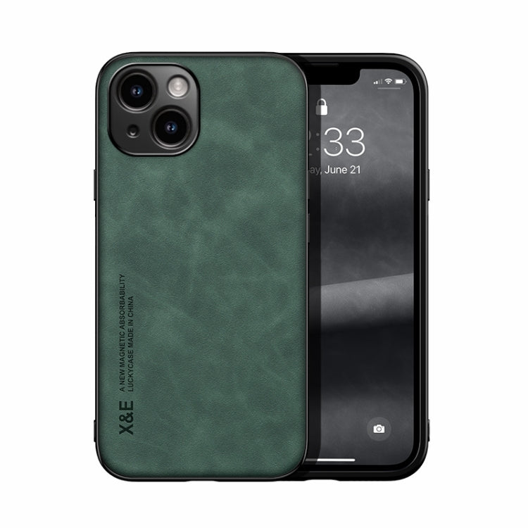 Skin Feel Magnetic Leather Back Phone Case, For iPhone 16 Pro Max, For iPhone 16 Pro, For iPhone 15 Pro Max, iPhone 15 Pro, For iPhone 15 Plus, For iPhone 15